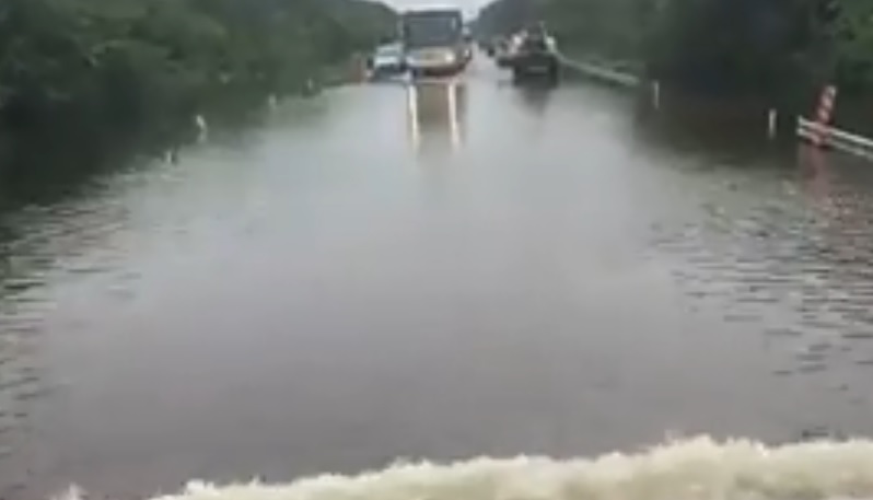 Las lluvias de ayer ocasionaron inundaciones en el tramo carretero Tulum-Felipe Carrillo Puerto. (Especial)