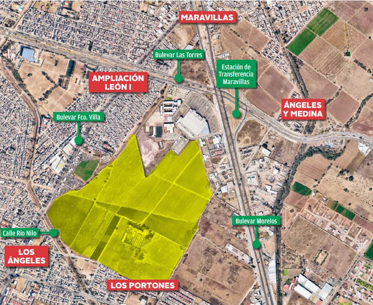 Predio para construcción de nuevo Estadio León. (Foto Milenio)