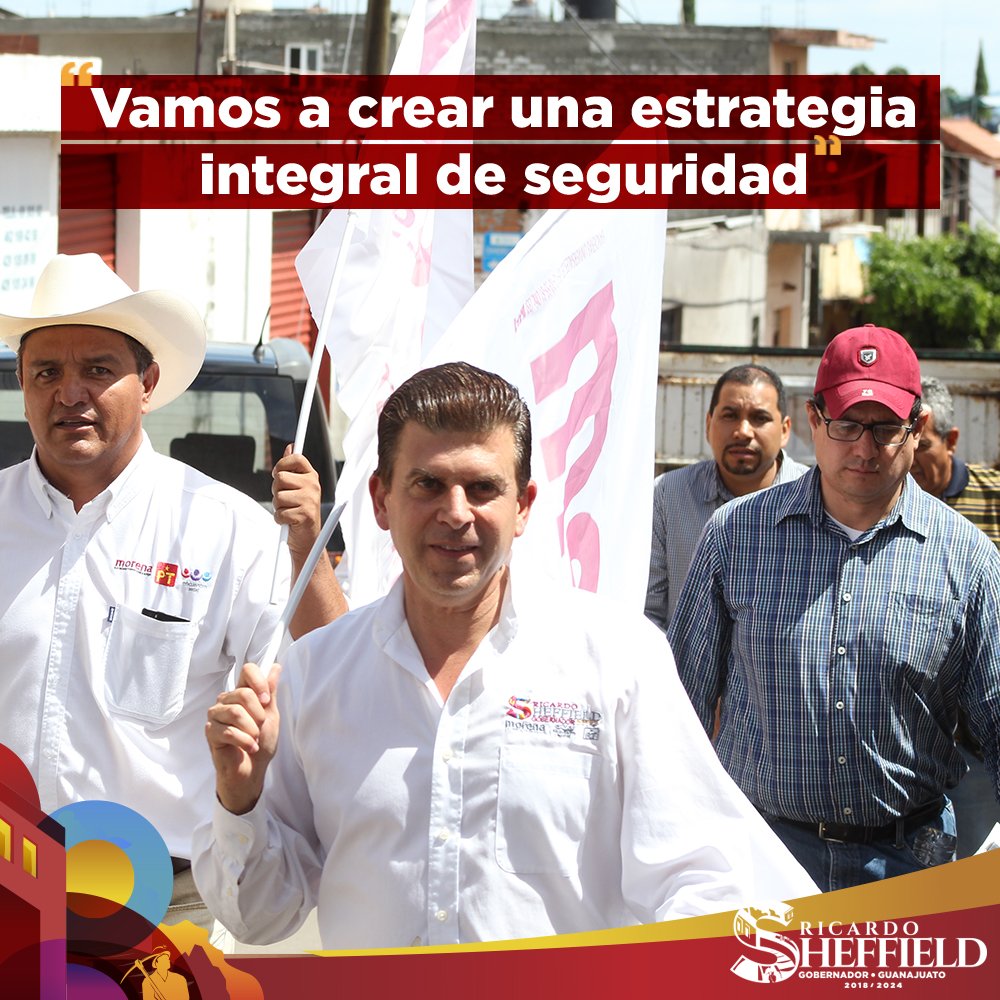 Ricardo Sheffield en gira de campaña en Guanajuato. (Foto cortesía)