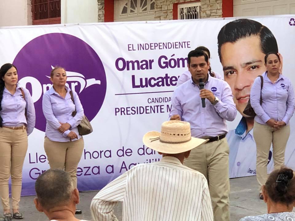 El candidato independiente a la alcaldía de Aguililla, Omar Gómez Lucatero, fue asesinado.