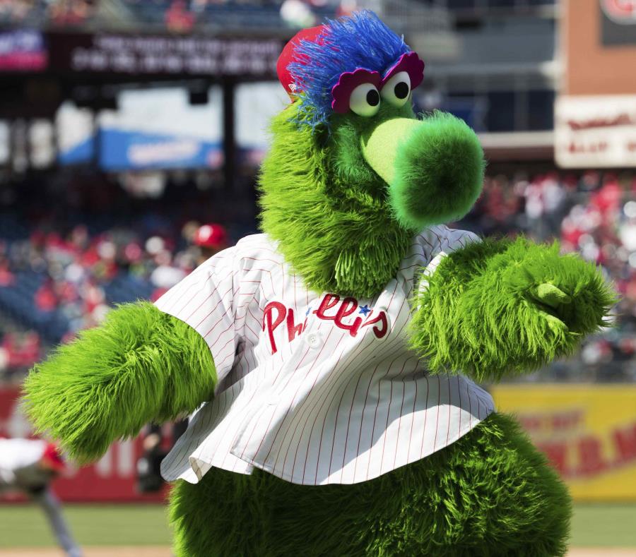 Phillie Phanatic, mascota de los Filis (AP)