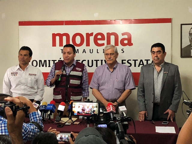 Rueda de prensa con Morena en Tamaulipas (Antonio Hernández)