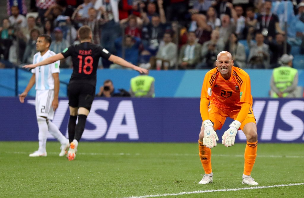 Willy Caballero tras su error contra Croacia