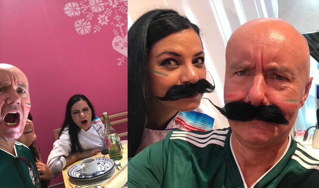 Así celebró Irvine Welsh la victoria de México frente a Corea del Sur en el Mundial de Rusia 2018 (Twitter).