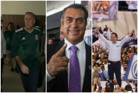 Meade, Anaya y 'El Bronco'celebraron el triunfo de la selección mexicana. (Especial)
