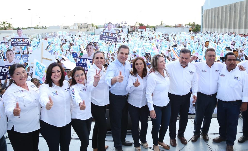 El presidente de la Comisión Política Nacional del PAN, Rafael Moreno Valle, estuvo en La Paz, para apoyar a los candidatos y candidatas. (Especial)