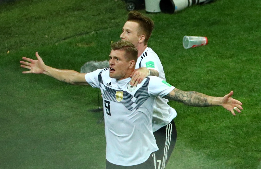 Toni Kroos en festejo de gol (Reuters)