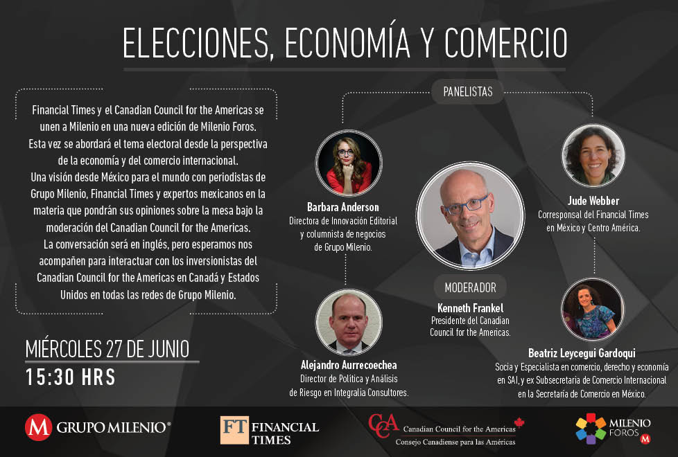 "Elecciones, economía y comercio" es la próxima edición de Milenio Foros.