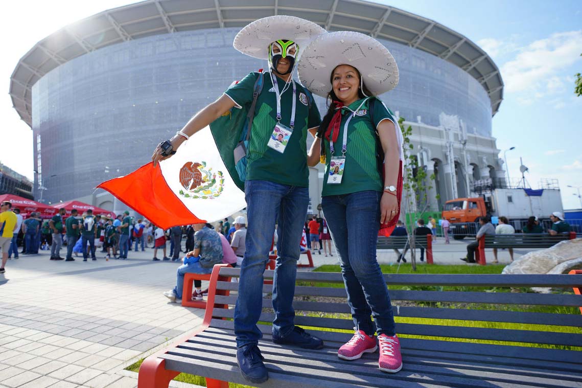 Los mexicanos ya comienzan a llegar al Ekaterimburgo Arena para apoyar al Tri (Imago7)