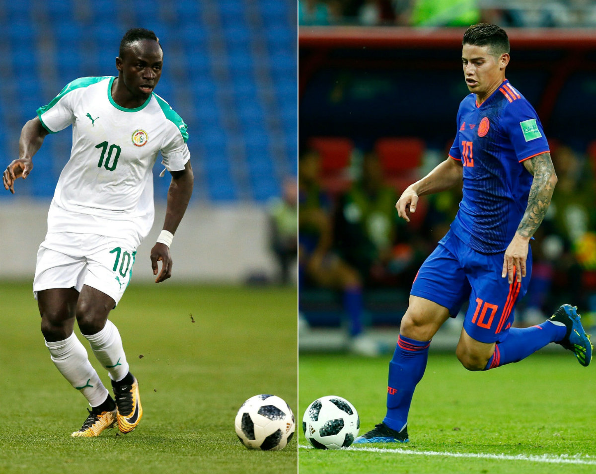 Sadio Mané y James Rodríguez son algunos de los jugadores claves del encuentro (AFP)
