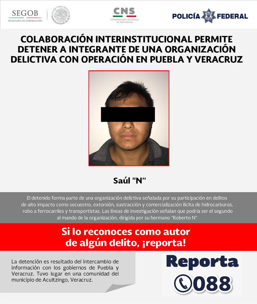Saúl N, considerado como segundo al mando del grupo delictivo Sangre Nueva Zeta.