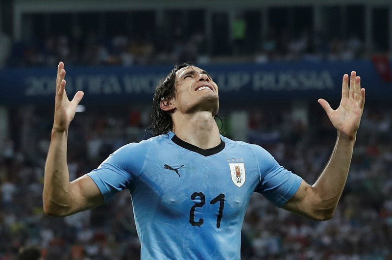 Edinson Cavani marcó doblete en la victoria de Uruguay sobre Portugal (Reuters)