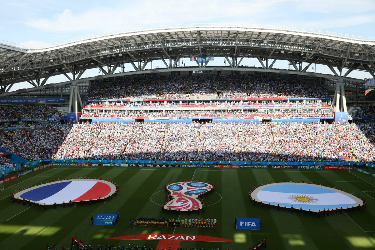 Francia y Argentina ya están en la cancha del Kazán Arena (Reuters)