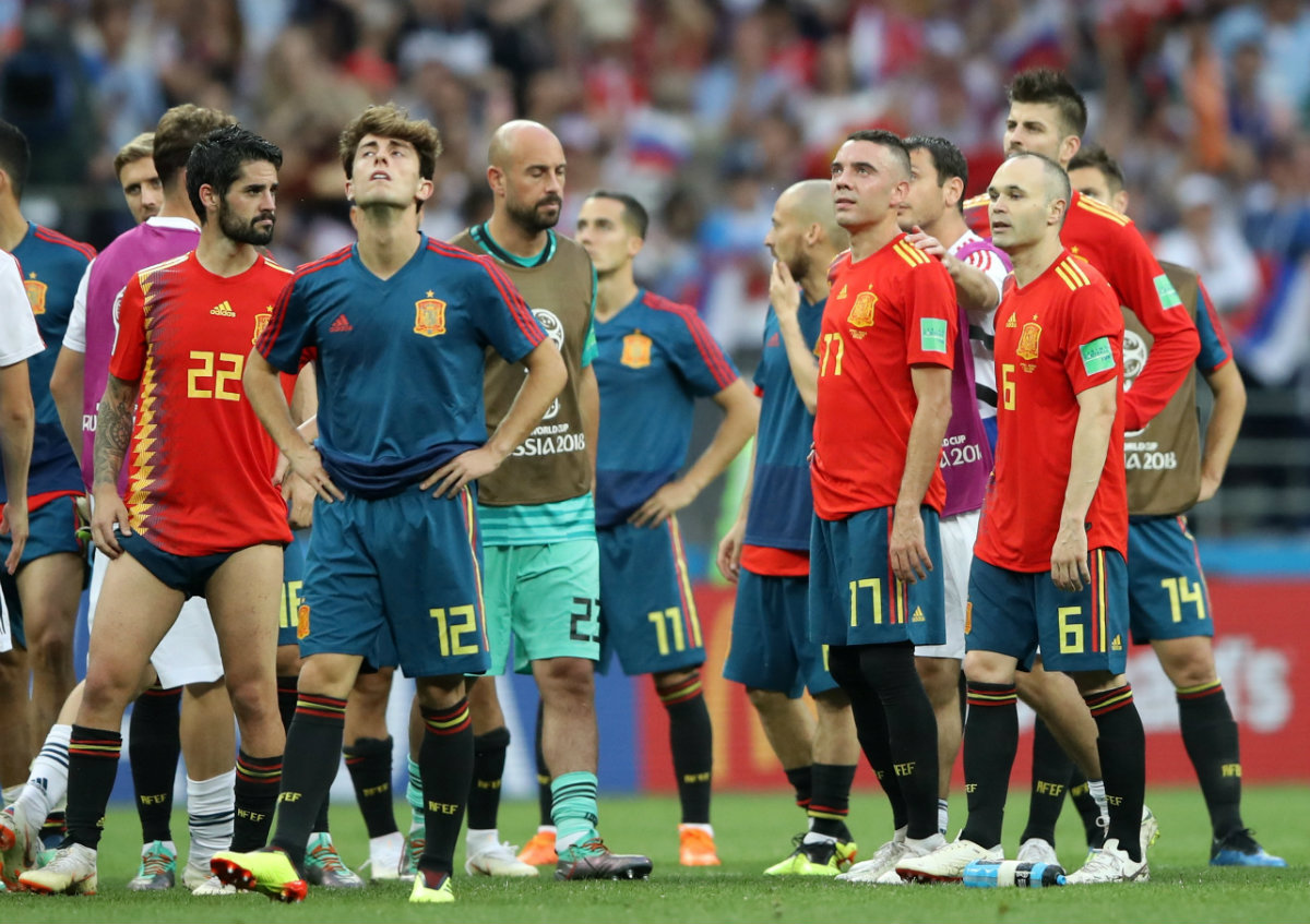 El lamento de los españoles tras su eliminación del Mundial de Rusia 2018 (Reuters)