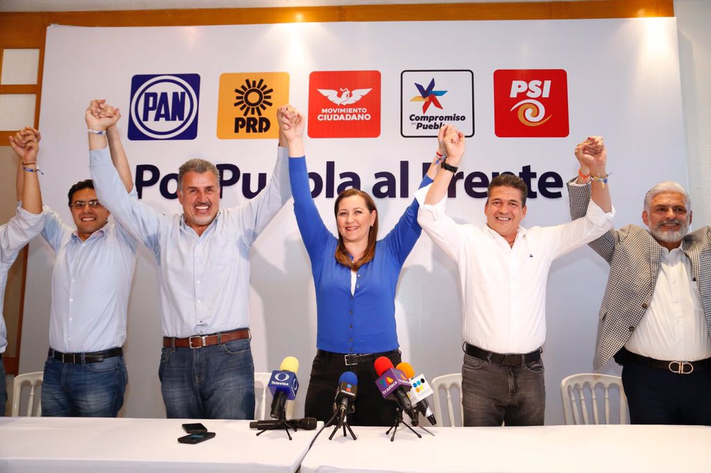 Martha Erika Alonso, candidata de "Por Puebla al Frente" se proclama ganadora de la elección (Especial)