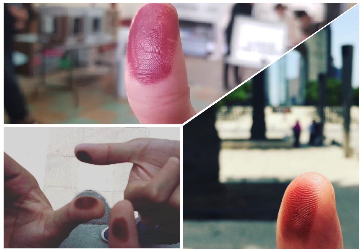 Las redes sociales se han llenado de fotografías de pulgares pintados. (Especial)