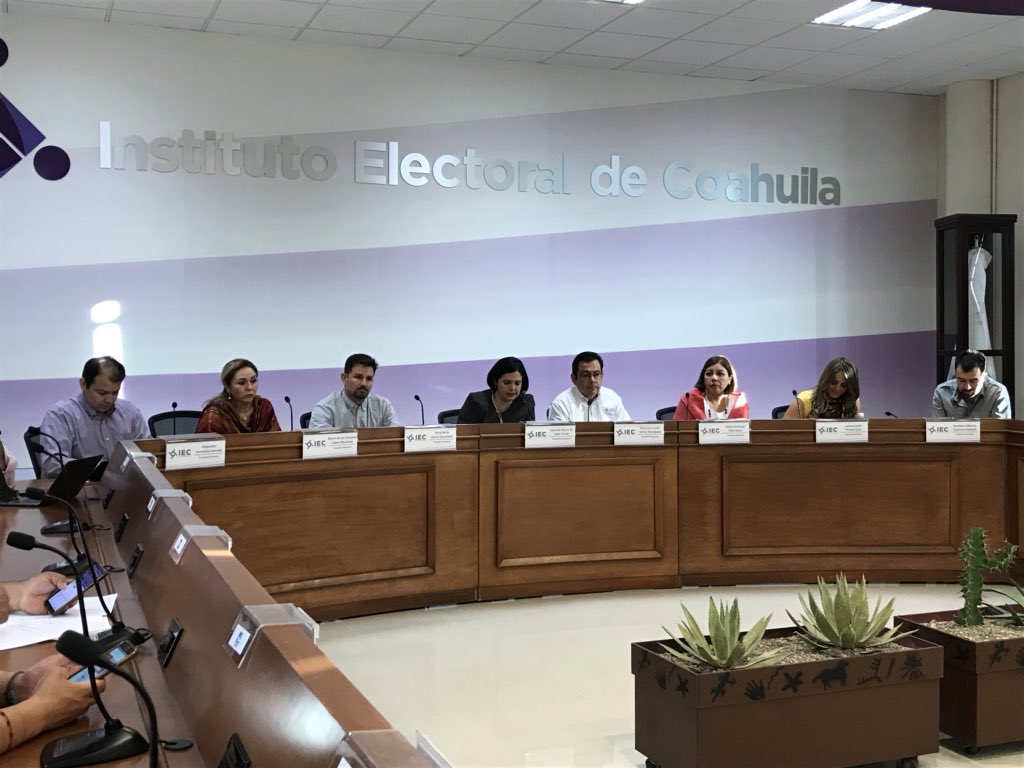 Reanudan Sesión Permanente de Consejo General. (Twitter IEC Coahuila)