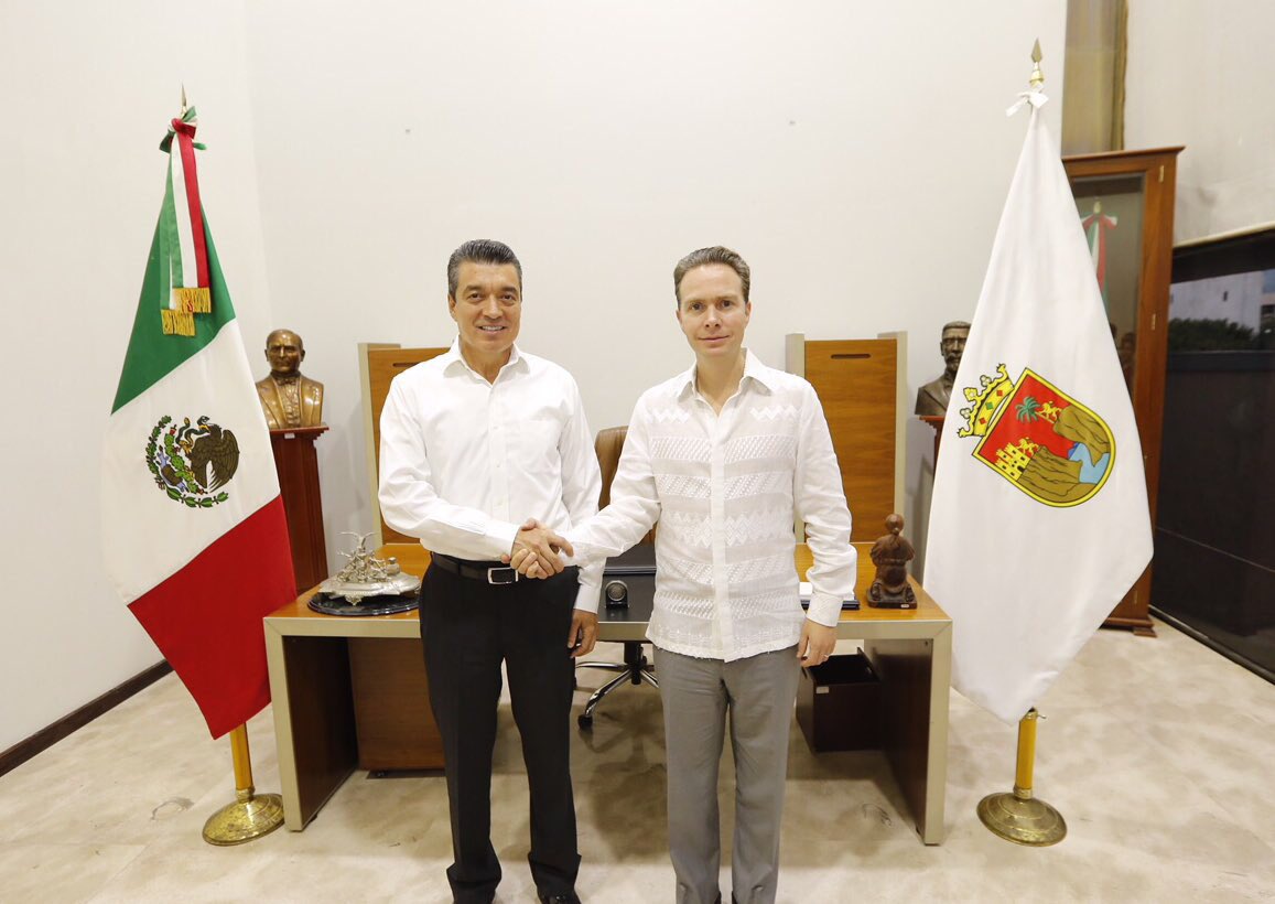Escandón y Velasco se reunieron en el palacio de gobierno. (Tomada de @VelascoM)