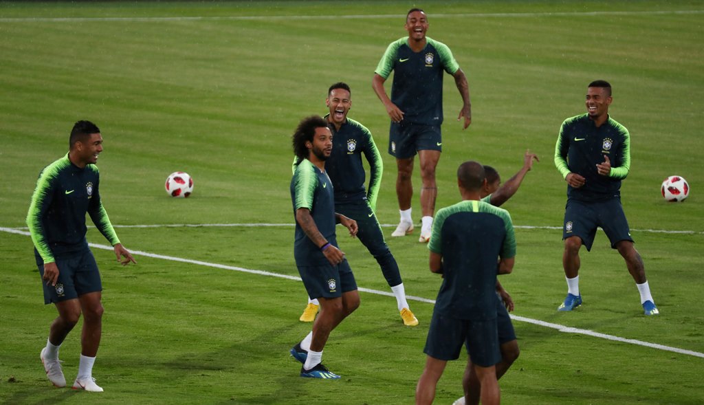 Marcelo en entrenamiento con Brasil (Reuters)