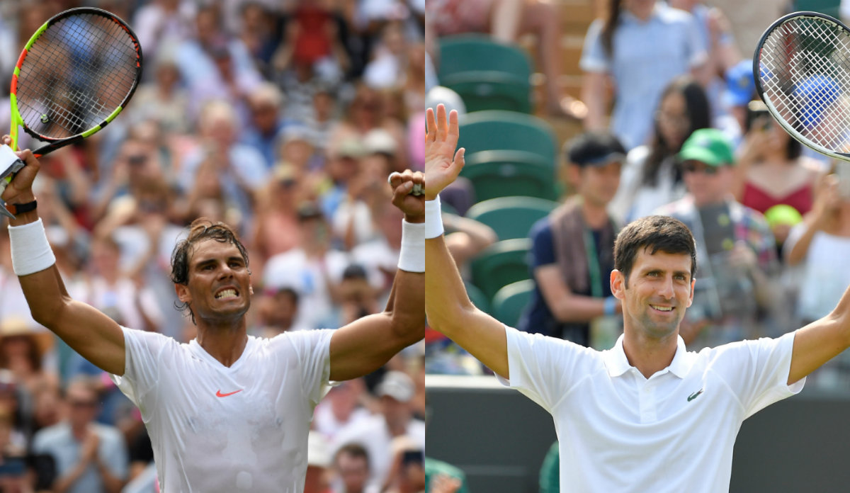 Rafael Nadal y Novak Djokovic  en festejo (Reuters)