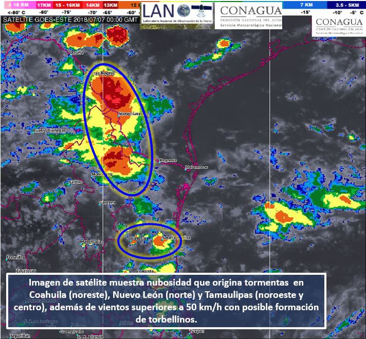 Existe un 40% de probabilidades de lluvias y tormentas.