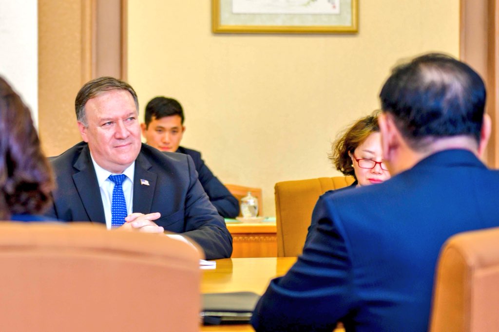 Mike Pompeo viajó a Nocorea para hablar sobre los avances de la desnuclearización. (Twitter)