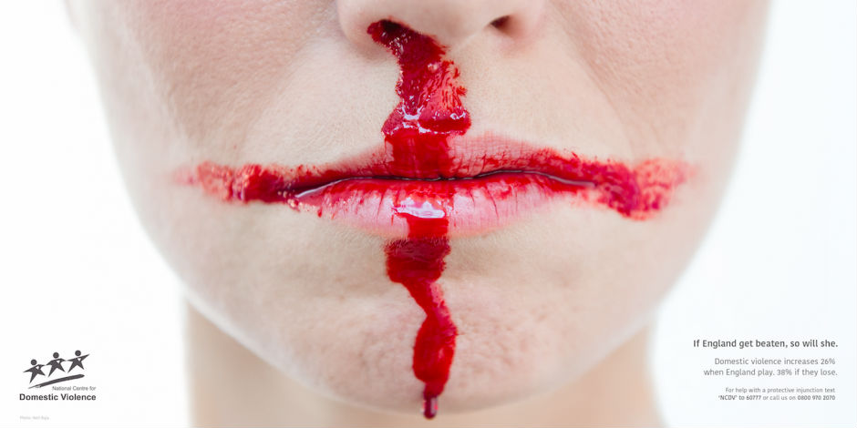 La violencia doméstica en Inglaterra aumenta 38% cuando pierde su selección. (Instagram / JWT London)