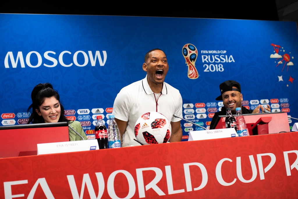 Will Smith ofrece conferencia para hablar sobre su participación en la ceremonia de clausura del Mundial. (AP)