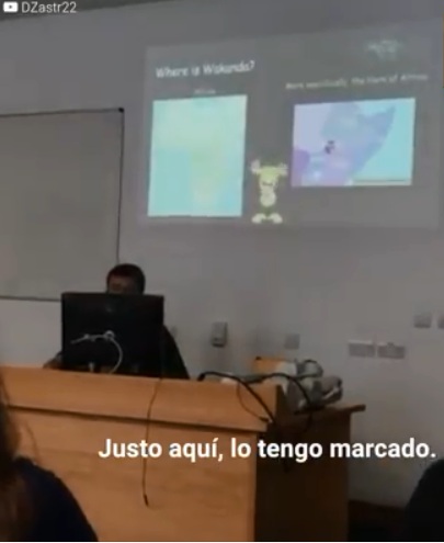 El joven logró hacerle creer a su profesora que su exposición sobre Wakanda era de verdad (Captura de pantalla).