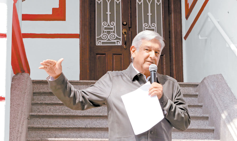 El virtual presidente electo ofreció una conferencia de prensa en la casa de transición en la colonia Roma. (Jesús Quintanar)