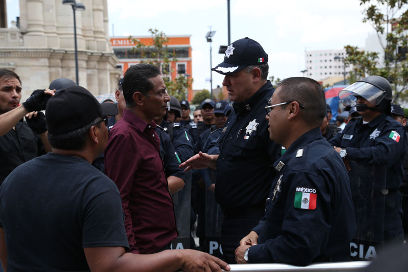 Un total de 150 elementos de la Secretaría de Seguridad Pública (SSP) de Pachuca mantuvieron guardia. (Jorge Sánchez)