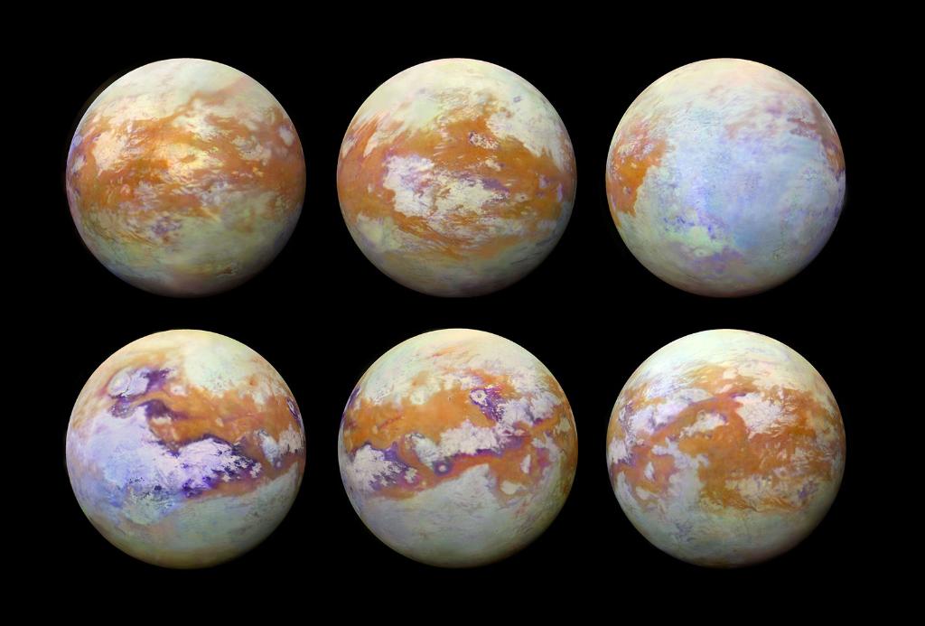 La NASA precisó que a partir de estas imágenes únicas, Titán demuestra la complejidad de la superficie del satélite.