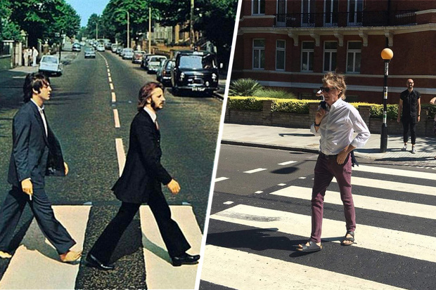 Horas antes, el ex Beatle recreó el cruce de la calle Abbey Road que hizo con The Beatles para la portada de su álbum número 11 (Especial).