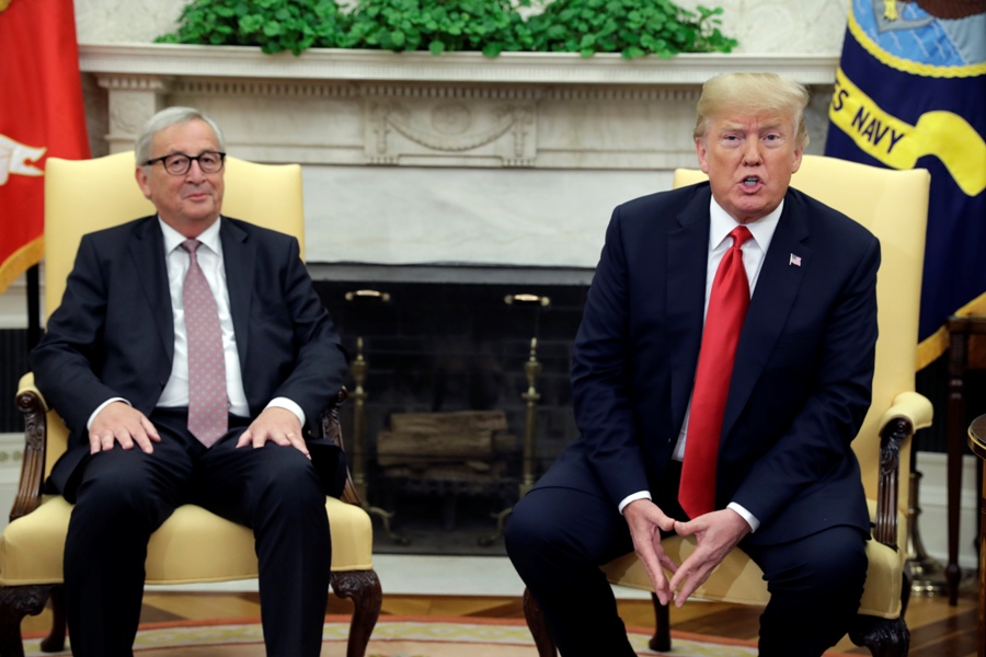 Donald Trump y el presidente de la Comisión Europea, Jean-Claude Juncker, en la Casa Blanca.