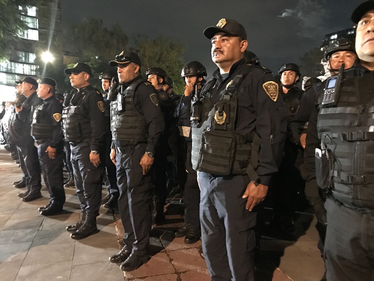 Elementos del operativo en la zona centro.