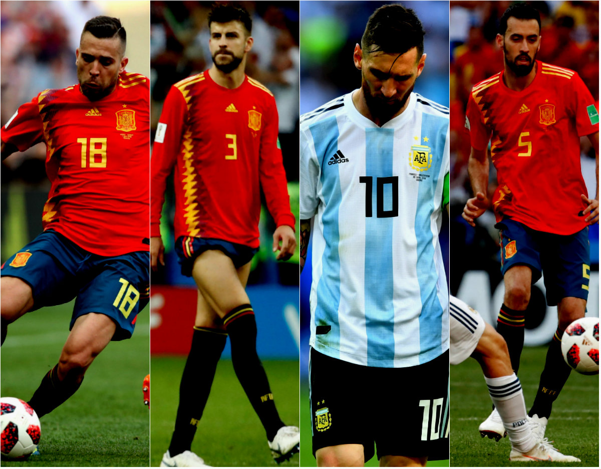 Alba, Piqué, Messi y Busquets (Reuters)