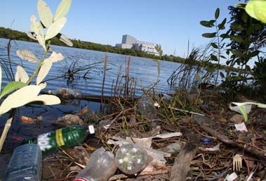 Hicieron observaciones sobre la basura en la laguna del Carpintero.(José Luis Tapia)