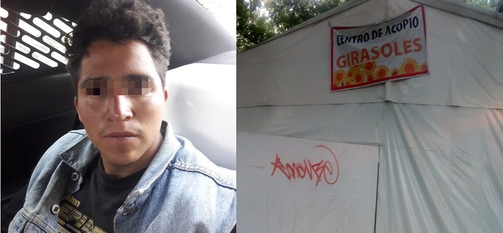 El sujeto de 25 años fue sorprendido cuando intentó sacar del centro algunos objetos.