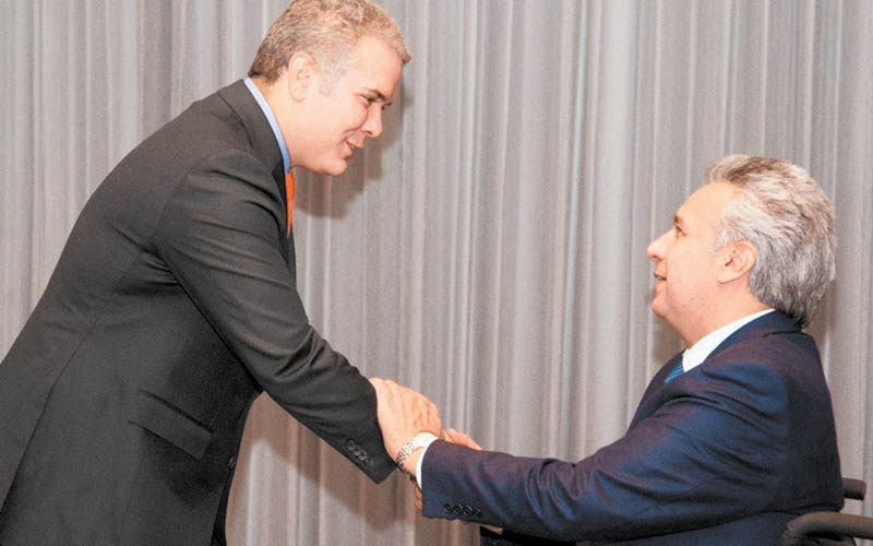Iván Duque (i) y el mandatario de Ecuador, Lenín Moreno. (Foto: EFE)