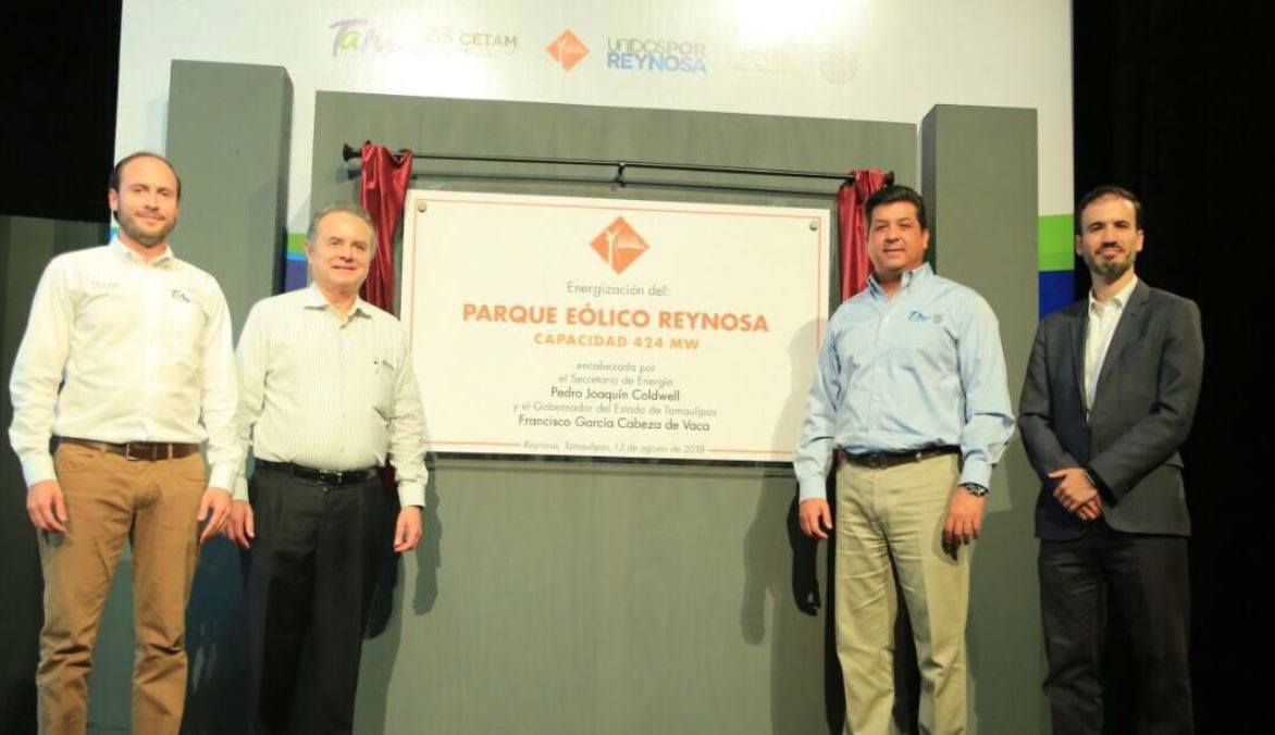 Energización del parque eólico de Reynosa.
