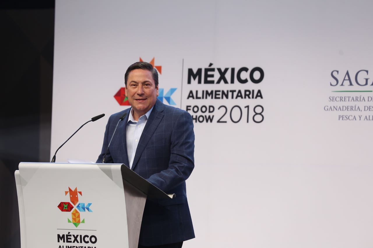 Baltazar Hinojosa Ochoa durante la inauguración de la Expo Food Show 2018 (Nelly Salas)