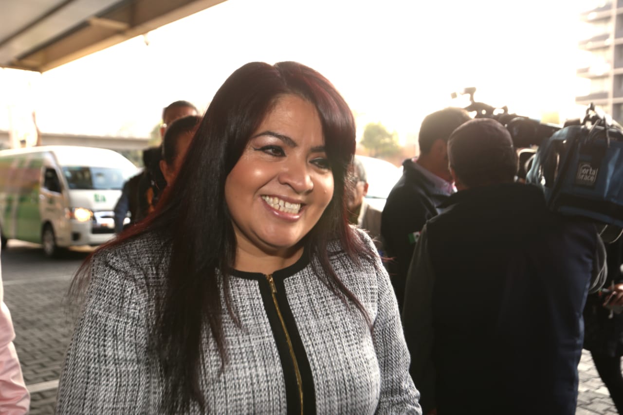 Nestora Salgado luego de la reunión entre senadores electos de Morena con AMLO (Jorge González)