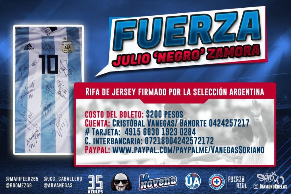 Subasta para ayudar a Julio Zamora. (@uazules_)