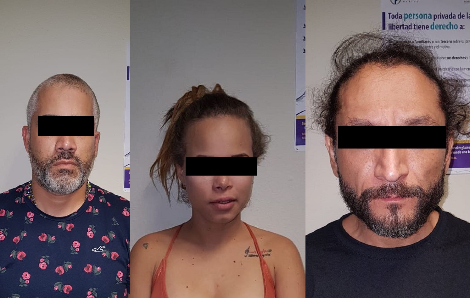 Fueron detenidos Enyulis Adriana, de 29 años; Israel Ulises, de 38, y Tomás Anuar, de 31