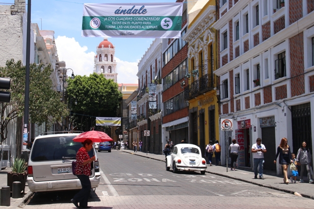 Inicia prueba de peatonalización del Centro Histórico de Puebla (Agencia Enfoque)