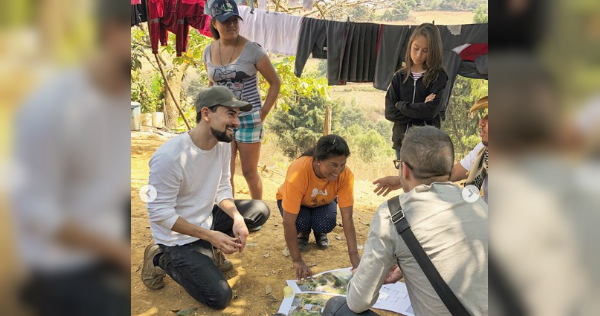 Luis Gerardo Méndez visitó a los habitantes de Ocuilan, Estado de México. (Instagram)
