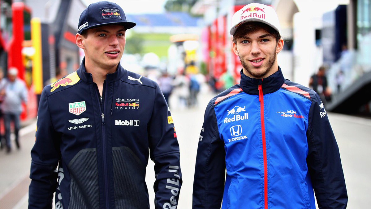 Max Verstappen y Pierre Gasly (Twitter @PierreGASLY)