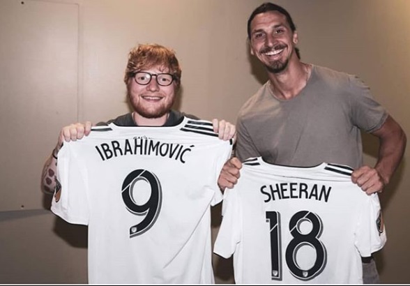 Zlatan Ibrahimovic y Ed Sheeran (Instagram @iamzlatanibrahimovic)