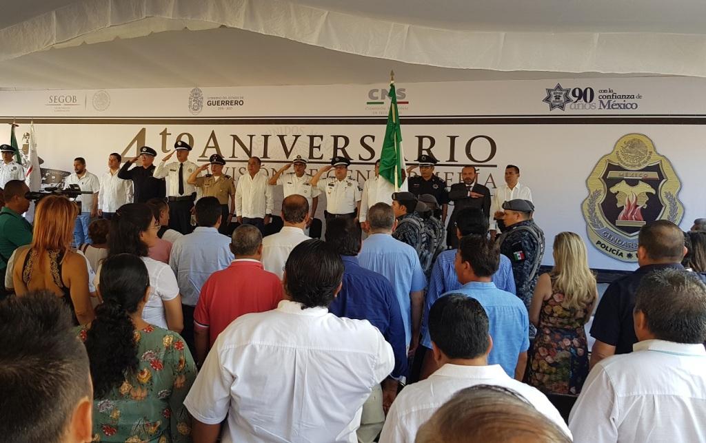 Autoridades celebraron el cuarto aniversario de la Gendarmería en el estado.