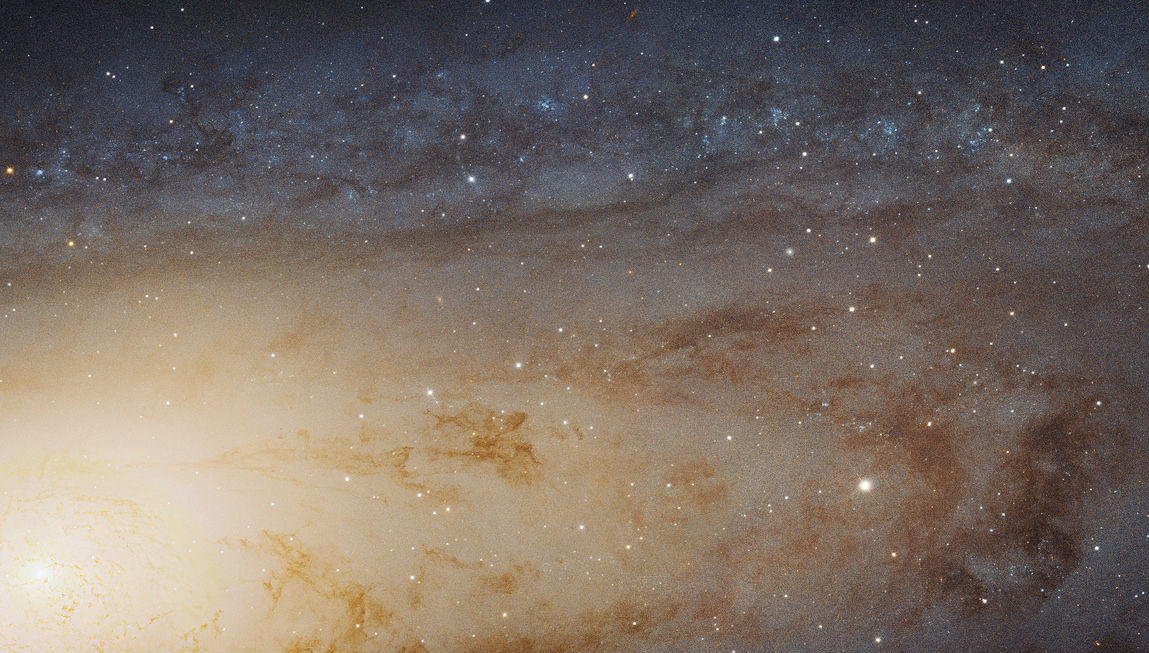 Una parte de la inmensa foto de Andrómeda. (NASA, ESA, et al)
